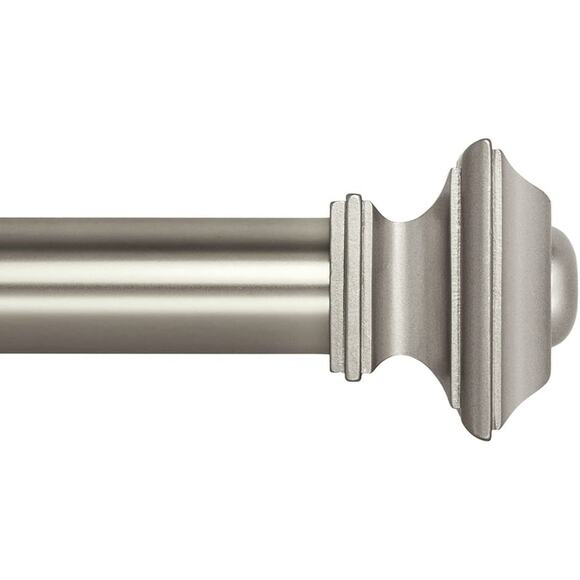 48-86" Satin Nickel Ivilon Treatment Window Curtain Rod Square Design 1 1/8 Rod. - Picture 1 of 11